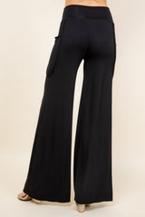 Black Wide Leg Palazzo Pants - Charcoal