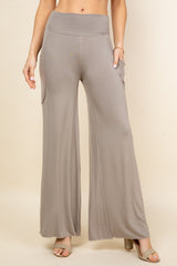 Mocha Wide Leg Palazzo Pants - Front