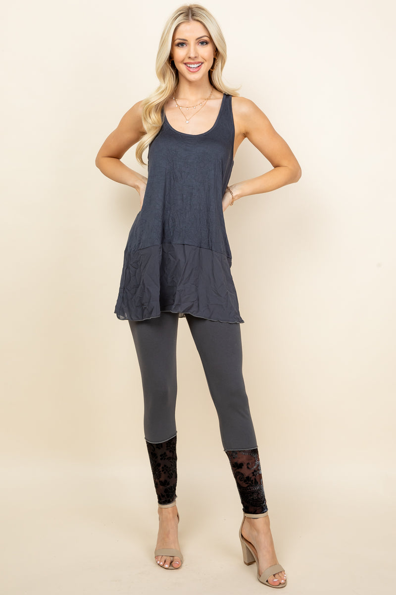 Charcoal Sleeveless Layering Tunic - Full