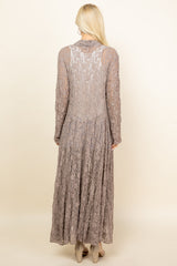 Mocha Lace Long Pucker Jacket - Back