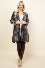 Charcoal Chloe Burnout Paisley Velvet Jacket - Full