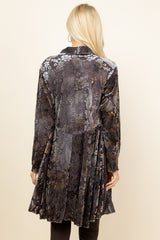 Charcoal Chloe Burnout Paisley Velvet Jacket - Back