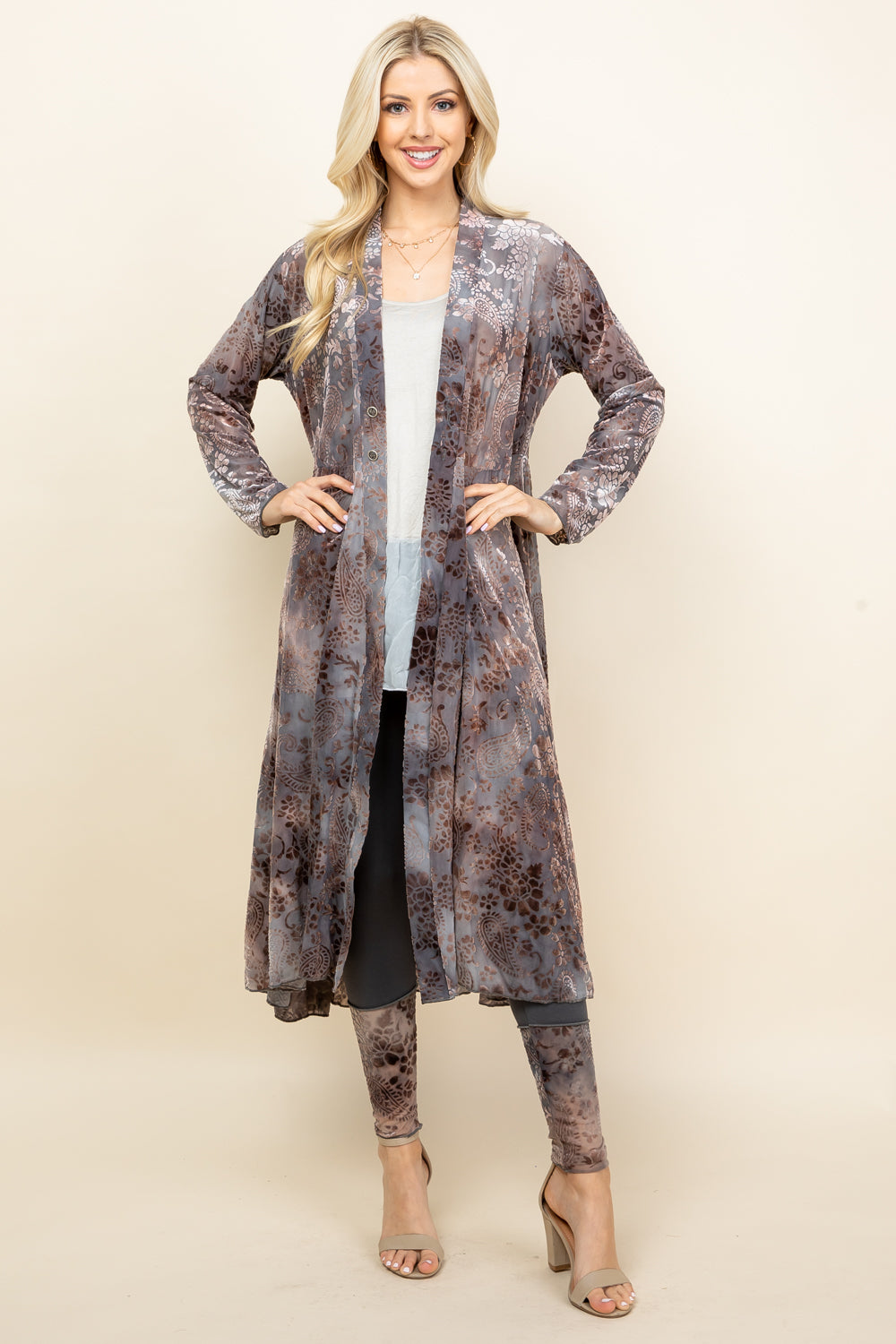 Chloe Paisley Velvet Long Jacket – Simplicitie USA