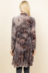 Light Grey Chloe Burnout Paisley Velvet Jacket - Back