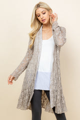 Oatmeal Lace Pucker Jacket - Front