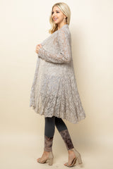 Oatmeal Lace Pucker Jacket - Side