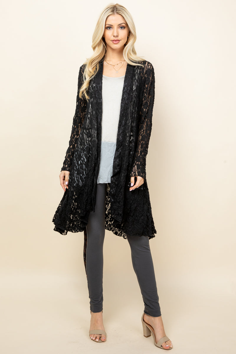 Black Lace Pucker Jacket - Full