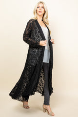 Black Lace Long Pucker Jacket - Side