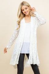 Ivory Lace Pucker Jacket - Front