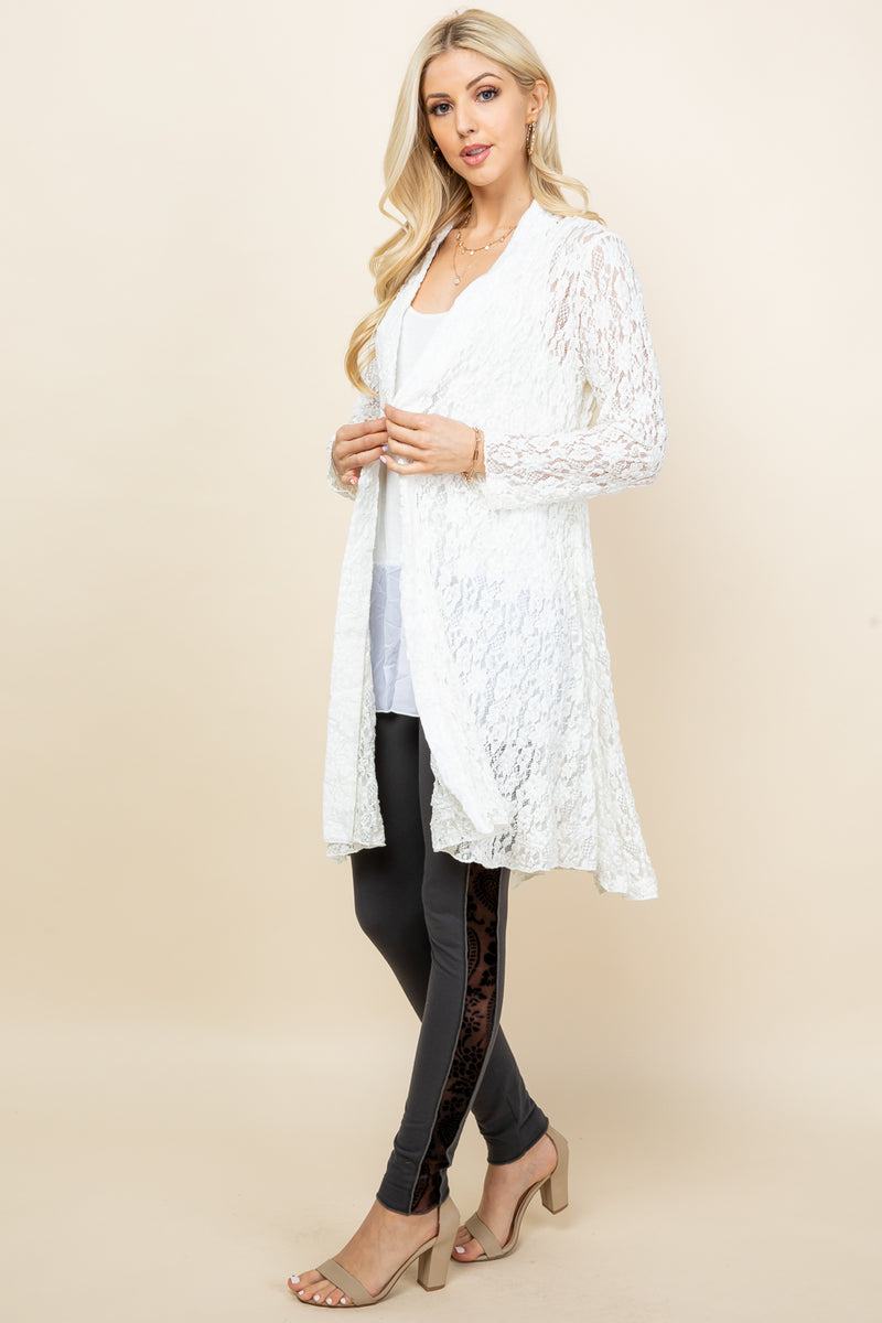 Ivory Lace Pucker Jacket - Side