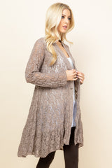 Mocha Lace Pucker Jacket - Side