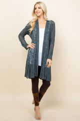 Charcoal Lace Pucker Jacket - Full